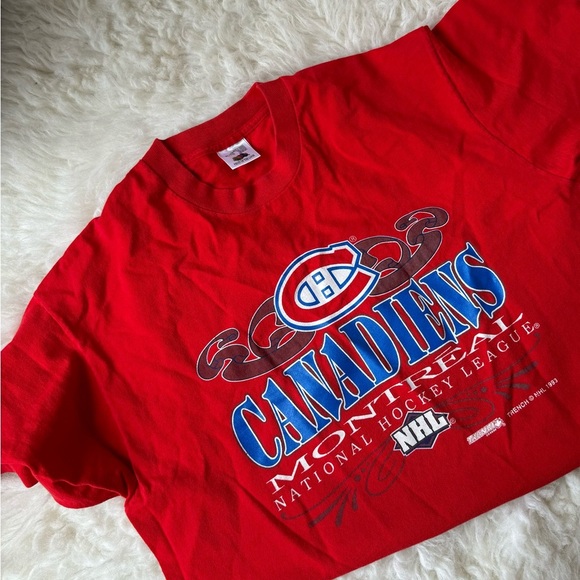 VTG Trench 1993 Montreal Canadiens NHL FOTL Single Stitch T-Shirt Size: XL - Picture 8 of 9